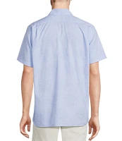 Cremieux Blue Label Tonal Palm Leaf Short Sleeve Woven Shirt