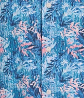 Cremieux Blue Label Tropical Leaf Pattern Seersucker Short Sleeve Coatfront Shirt