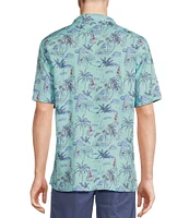 Cremieux Blue Label Tropical Sailing Printed Short Sleeve Woven Camp Shirt