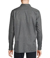 Cremieux Blue Label Twill Geo Print Long Sleeve Woven Shirt