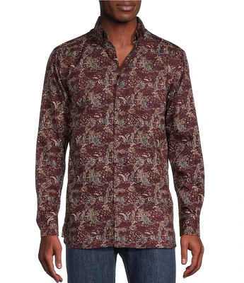 Cremieux Blue Label Twill Paisley Print Long Sleeve Woven Shirt