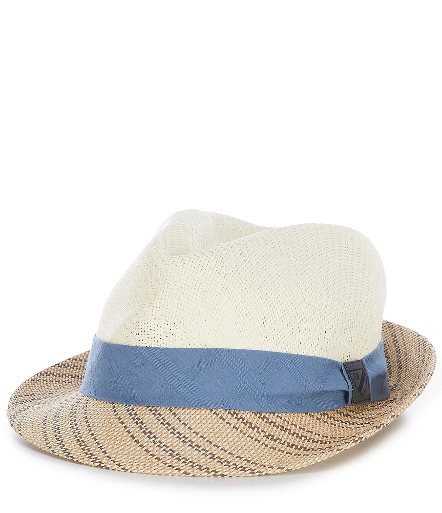 Cremieux Blue Label Two-Tone Patterned Fedora Hat