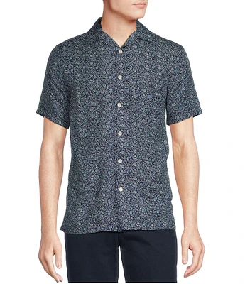 Cremieux Blue Label Vine Floral Print Short Sleeve Woven Camp Shirt