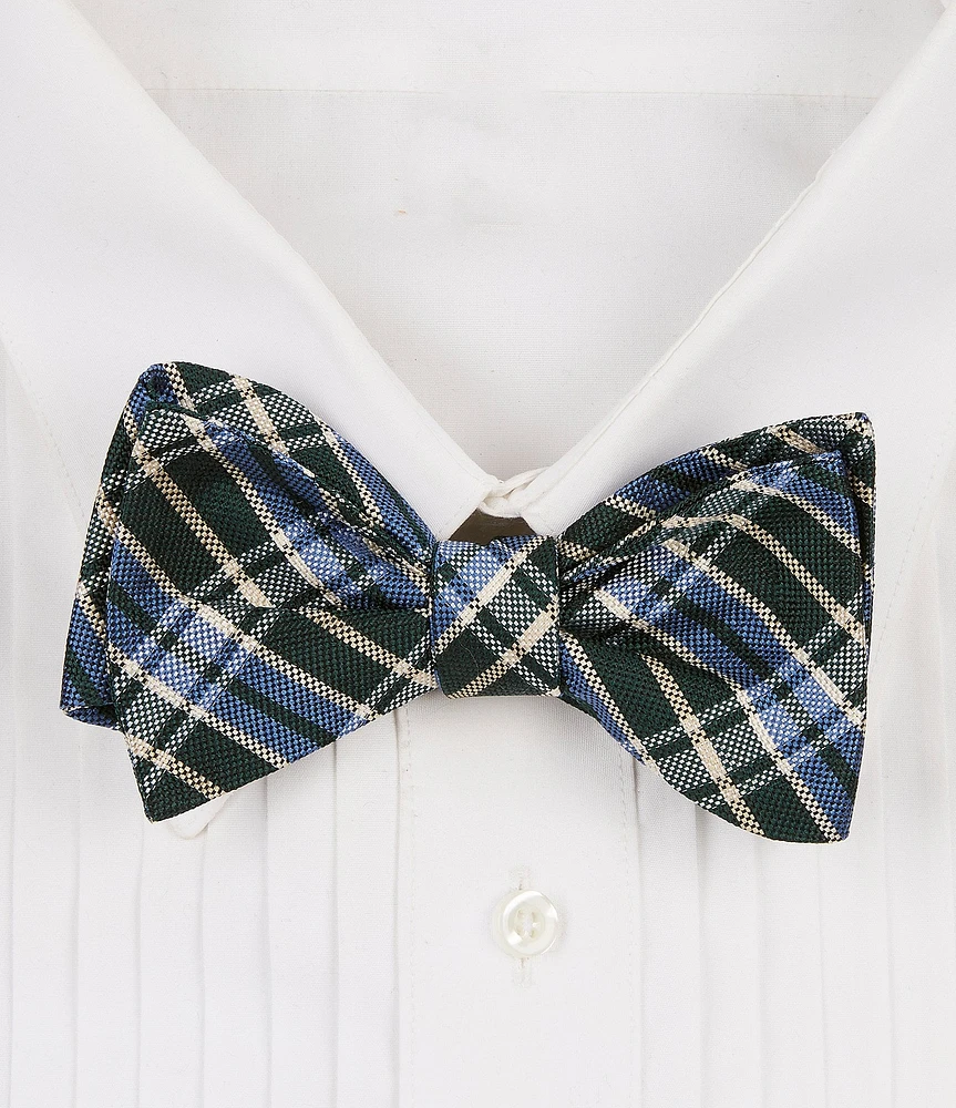 Cremieux Busy Plaid Silk Bow Tie