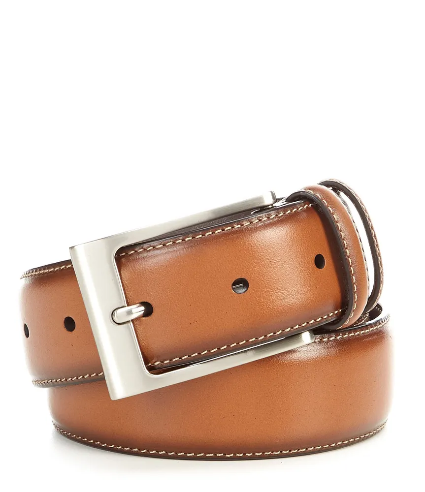 Cremieux Classic Dark Burnish Edge Leather Belt