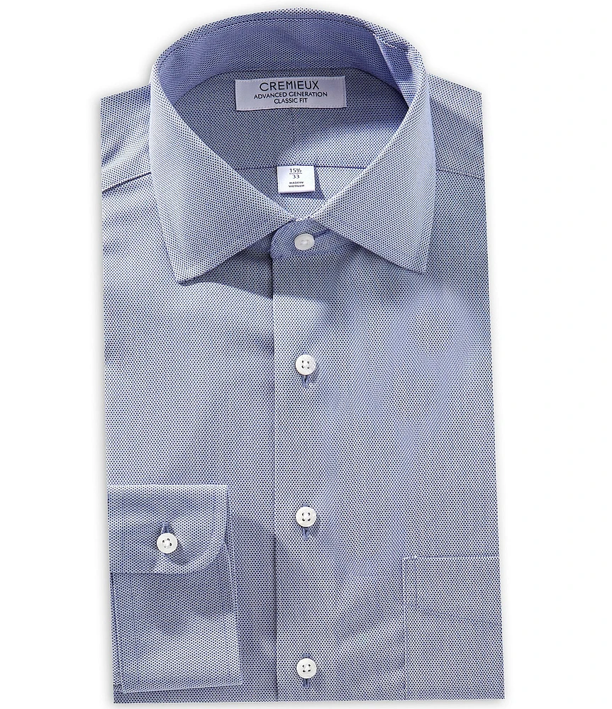 Cremieux Classic Fit Non Iron Spread Collar Micro Printed Dress Shirt