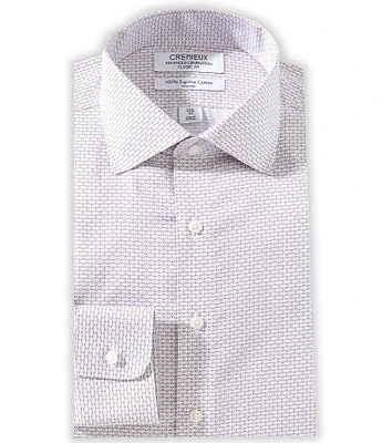 Cremieux Classic Fit Non-Iron Spread Collar Printed Twill Dress Shirt