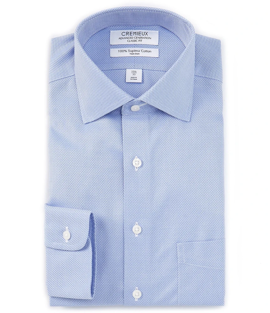 Cremieux Classic Fit Non-Iron Spread Collar Textured Solid Dress Shirt