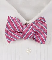 Cremieux Contrast Double Stripe Woven Silk Bow Tie