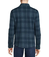 Cremieux Herbisse Jaquard Plaid Coatfront Knit Long Sleeve Woven Shirt