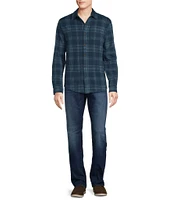 Cremieux Herbisse Jaquard Plaid Coatfront Knit Long Sleeve Woven Shirt