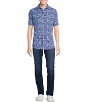 Cremieux Jeans Big & Tall Premium Denim Abstract Print Short Sleeve Woven Shirt