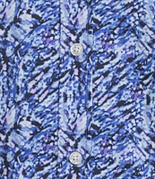 Cremieux Jeans Big & Tall Premium Denim Abstract Print Short Sleeve Woven Shirt