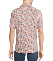 Cremieux Jeans Big & Tall Premium Denim Paisley Print Short Sleeve Woven Shirt