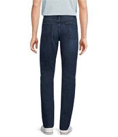 Premium Denim Relaxed Straight Fit Medium Wash Stretch Jeans