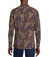 Cremieux Premium Denim Large Dark Paisley Print Stretch Long Sleeve Woven Shirt