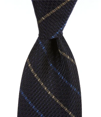 Cremieux Leon Textured Stripe 3 1/8#double; Woven Silk Tie