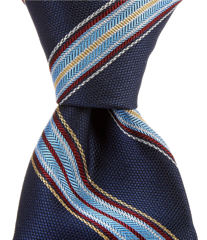 Cremieux Many Stripes 3 1/4#double; Woven Silk Tie