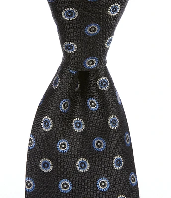 Cremieux Medallion Pattern 3 1/3#double; Silk Tie