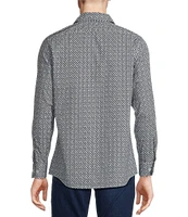 Cremieux Premium Denim Mini Geometric Print Stretch Long Sleeve Woven Shirt