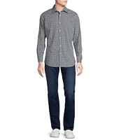 Cremieux Premium Denim Mini Geometric Print Stretch Long Sleeve Woven Shirt