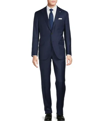 Cremieux Modern Fit Flat Front Sharkskin Print 2-Piece Suit