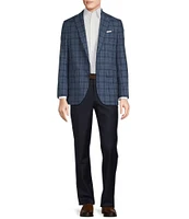 Cremieux Modern Fit Allover Blue Plaid Pattern Sport Coat