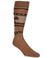 Cremieux Moose Pattern Crew Dress Socks