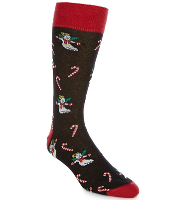 Cremieux Mr. Bingle Candy Cane Crew Dress Socks