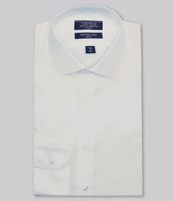 Cremieux Non-Iron Slim-Fit Spread Collar White Textured Dobby Dress Shirt
