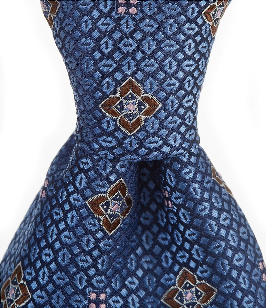 Cremieux Open Neat Pattern 3 1/3#double; Silk Tie