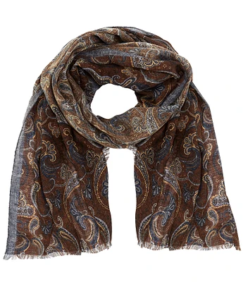 Cremieux Open Paisley Silk Neck Scarf