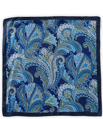 Cremieux Paisley 4 Square Silk Pocket Square