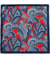 Cremieux Paisley 4 Square Silk Pocket Square