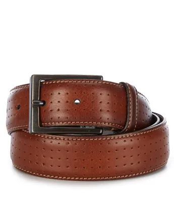 Daniel Cremieux Signature Perforated Hand-Burnished Leather Dress Belt