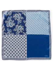 Cremieux Pine Mini Medallions 4 Square Silk Pocket Square