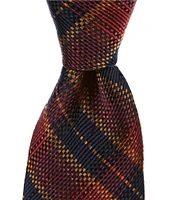 Cremieux Pixelated Plaid 3 1/4#double; Silk Tie