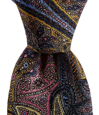 Cremieux Placed Paisley Print 3 1/4#double; Silk Tie