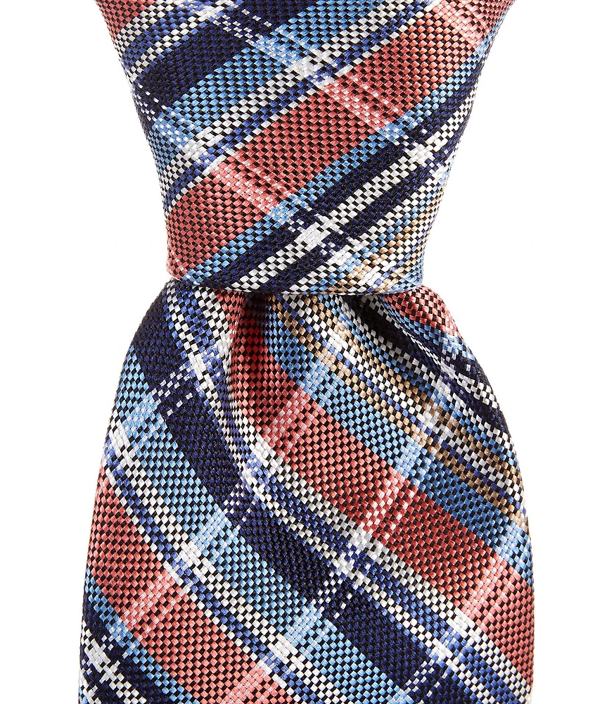 Cremieux Plaid 3 1/4#double; Woven Silk Tie