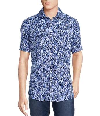 Cremieux Premium Denim Abstract Print Short Sleeve Woven Shirt