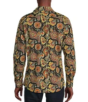 Cremieux Premium Denim Big & Tall Dark Paisley Stretch Long Sleeve Woven Shirt