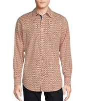Cremieux Premium Denim Big & Tall Geo Print Stretch Long Sleeve Woven Shirt