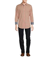 Cremieux Premium Denim Big & Tall Geo Print Stretch Long Sleeve Woven Shirt