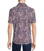 Cremieux Premium Denim Big & Tall Paisley Print Short Sleeve Woven Shirt