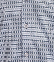 Cremieux Premium Denim Geometric Print Coat Front Knit Shirt