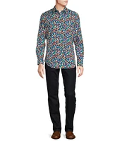 Cremieux Premium Denim Geometric Print Long Sleeve Woven Shirt