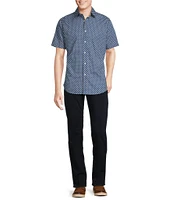 Cremieux Premium Denim Geometric Print Stretch Short Sleeve Woven Shirt