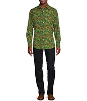 Cremieux Premium Denim Medium Paisley Long Sleeve Woven Shirt