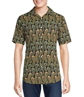 Cremieux Premium Denim Modern Paisley Print Short Sleeve Woven Shirt