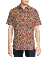 Cremieux Premium Denim Modern Paisley Print Stretch Short-Sleeve Woven Shirt